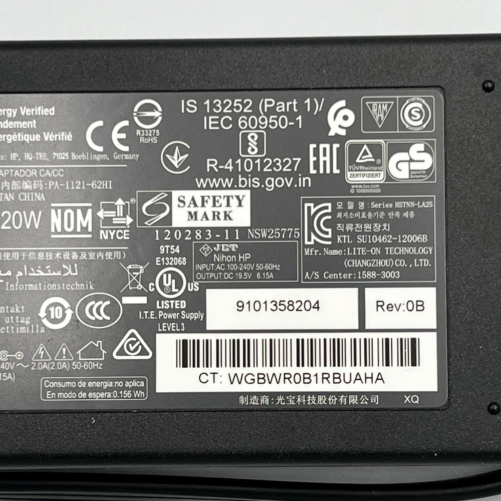 HP AC Adapter Laptop Charger 120W Black Very Good HSTNN-LA25 19.5V 6.15A - Picture 5 of 5